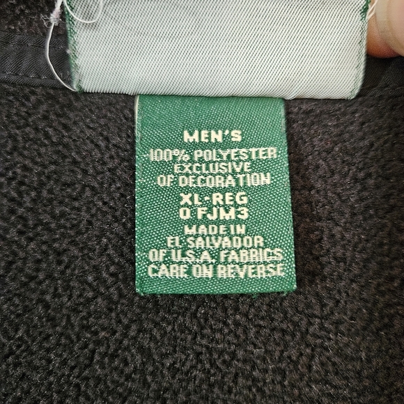 L.L. Bean Men's Zip Front Fleece Jacket Black Size XL - Picture 3 of 8